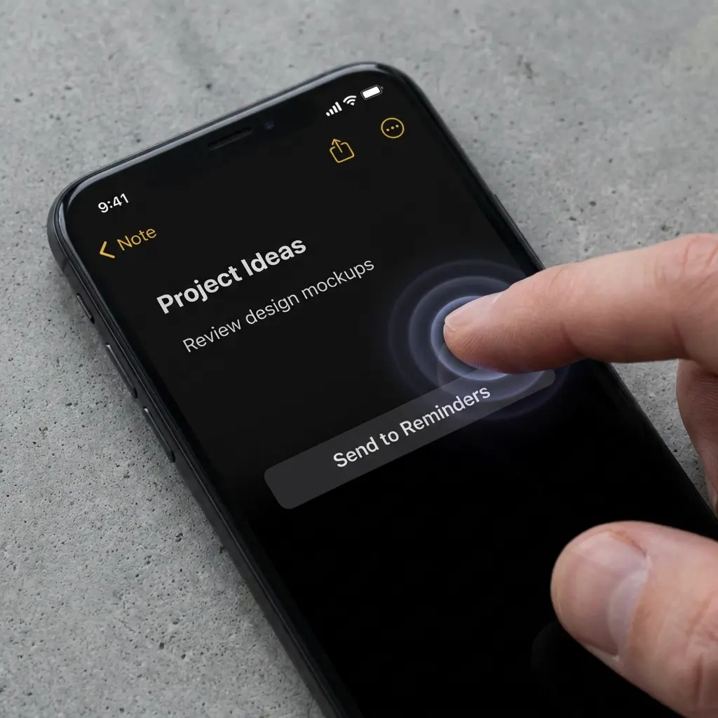 Apple Reminders handoff on iPhone